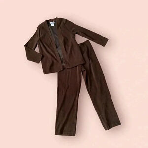 Brown vintage pants and blazer set